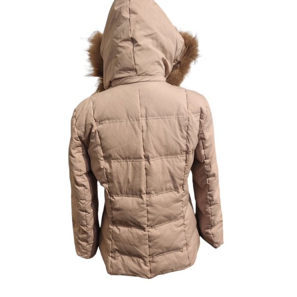 Beautiful Light Pink Multi Mix Quilted Coat With Fur Trim Hood - Picture 6 of 7